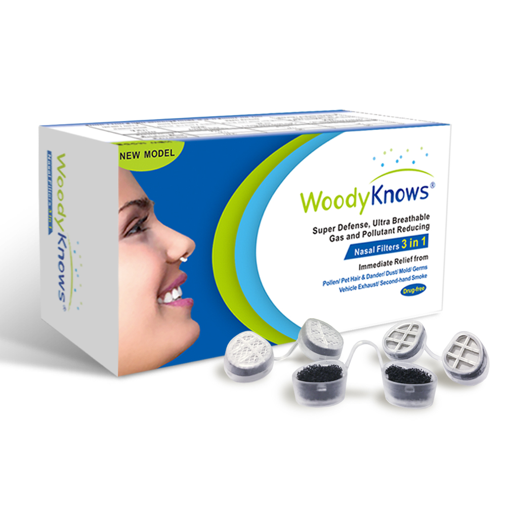 WoodyKnows 3 in 1 Nose Nasal Filters, Combines Super Defense, Ultra Breathable and Gas