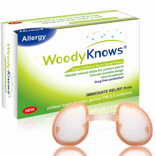 WoodyKnows Super Defense Nasal Filters (1st Generation), Pollen Allergy Dust Allergies Relief, Nose Masks for Air Pollution Hepa